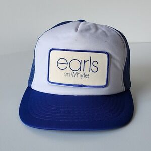 Vintage 80s Earls On Whyte Trucker Hat Mesh Cap Snap Back Patch Edmonton Alberta